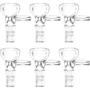 10CT BUNDLE - Pulsar Rounded Bowl Herb Slide w/ Handle - 14mm Male