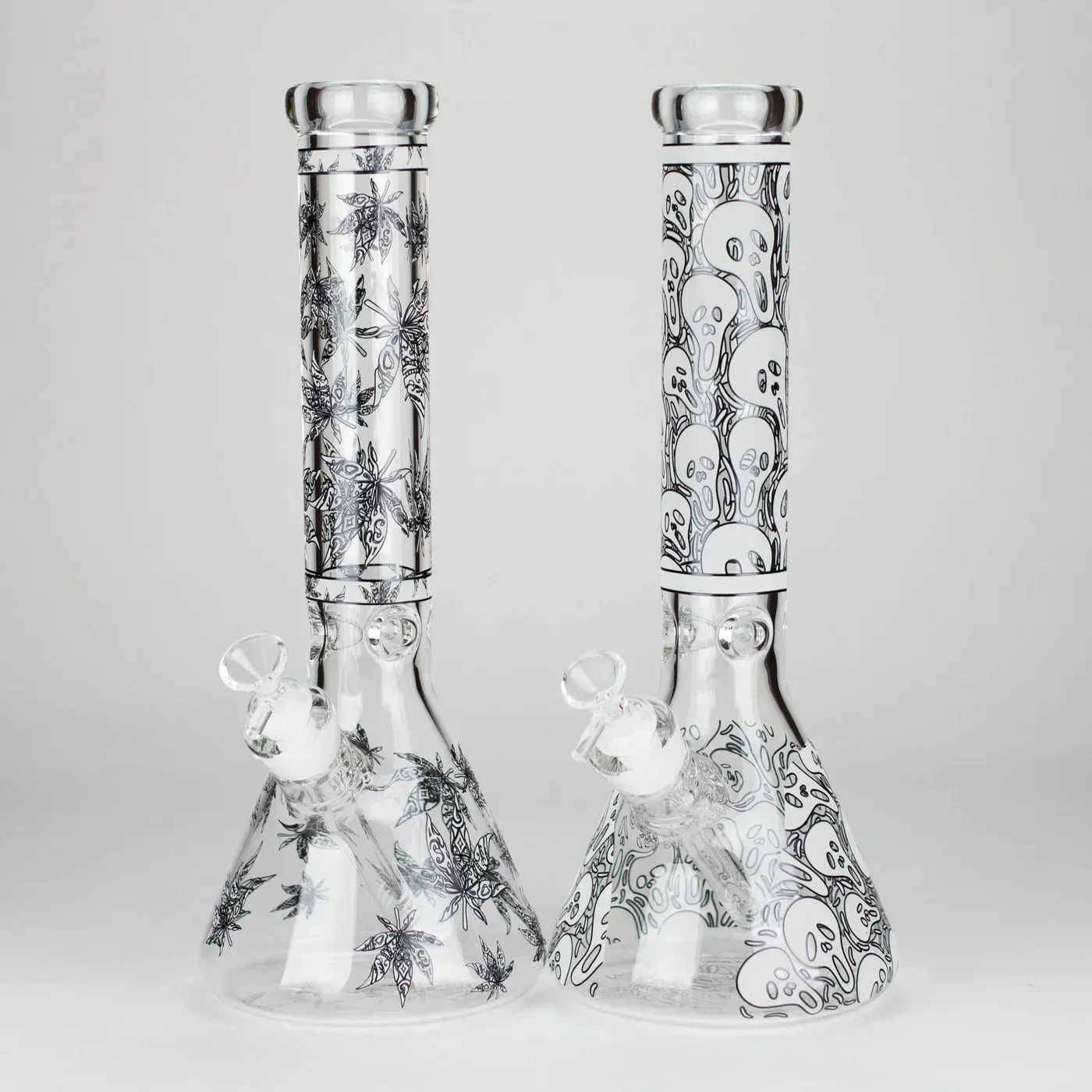 14″ Glow-in-the-Dark Glass Beaker Bong - Ghost
