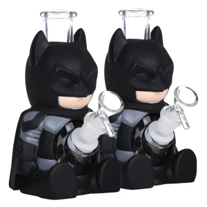 2CT BUNDLE - Batguy Glass & Vinyl Water Pipe - 7" / 14mm F