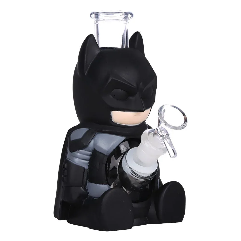 2CT BUNDLE - Batguy Glass & Vinyl Water Pipe - 7" / 14mm F - Image 2