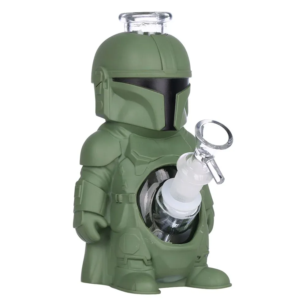 2CT BUNDLE - Mando Glass & Vinyl Water Pipe - 7" / 14mm F - Image 2