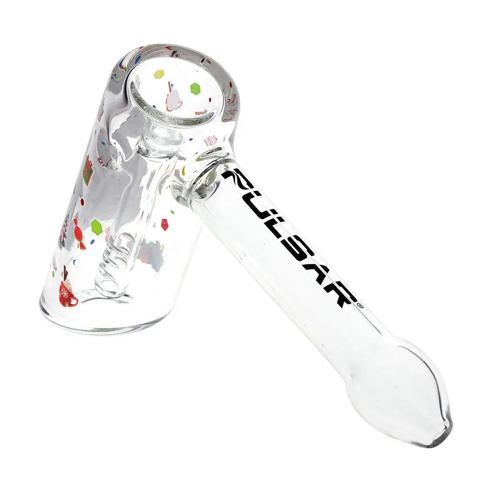 3CT BUNDLE - Pulsar Christmas Themed Glass Bubbler - 5.75" / Designs Vary - Image 2