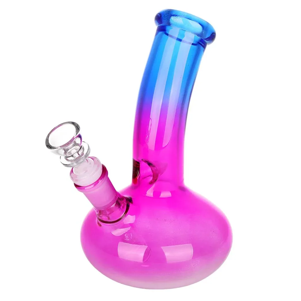 3CT BUNDLE - SeshGear Bent Neck Ombre Glass Water Pipe - 8" / 14mm F / Assorted Colors - Image 2