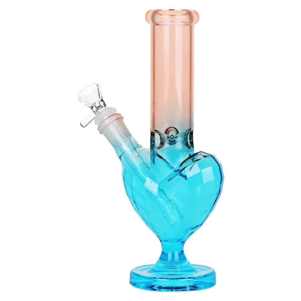 3CT BUNDLE - SeshGear Heart Electroplated Glass Water Pipe - 9.5" / 14mm F / Assorted Colors - Image 2