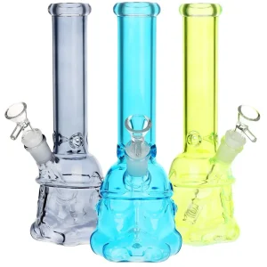 3CT BUNDLE - Smoke Trooper Beaker Glass Water Pipe - 10" / 14mm F / Assorted Colors