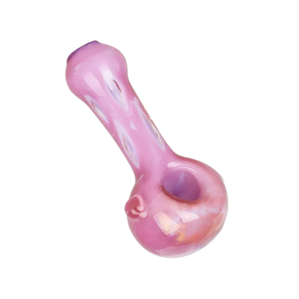 4CT BUNDLE - Milky Spotted Glass Spoon Pipes - 3.75"-4" / Assorted Colors and Styles - Image 2