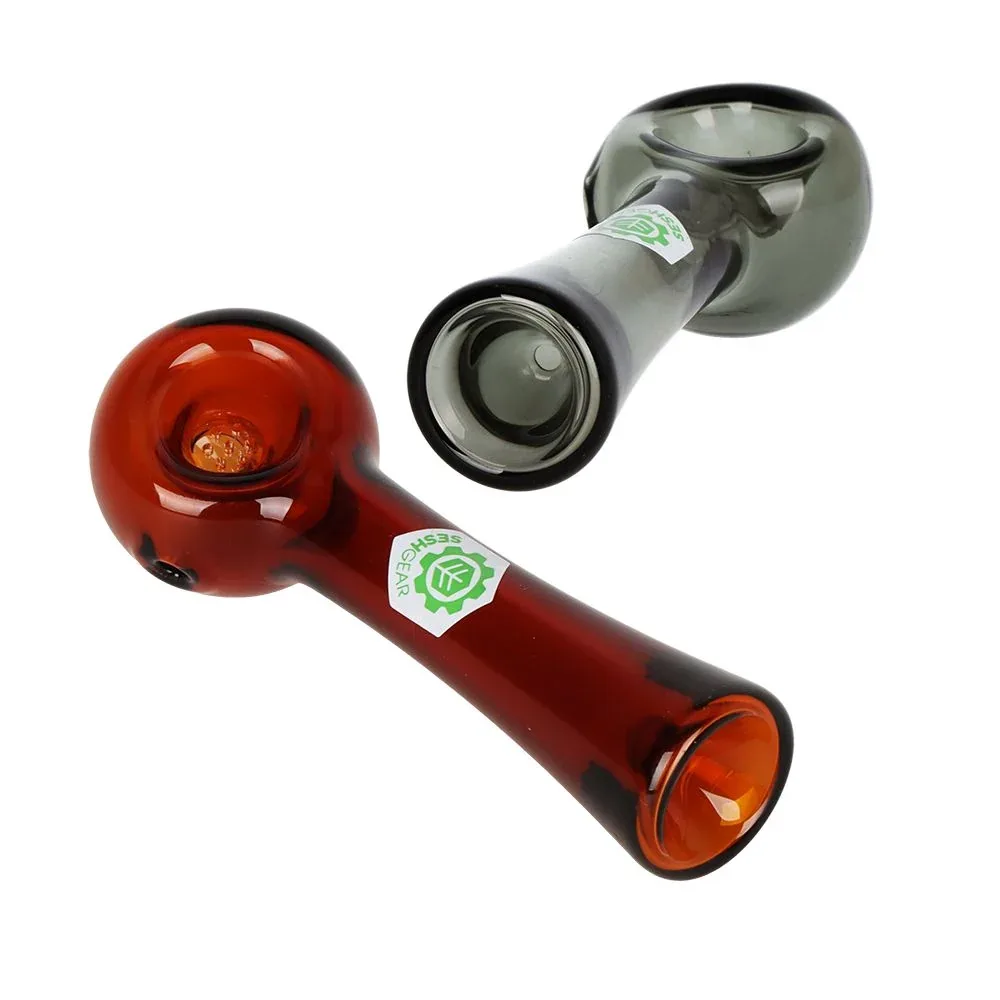 5CT BUNDLE - SeshGear Honeycomb Glass Spoon Pipe - 4.25" / Assorted Colors - Image 2