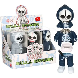 6CT DISPLAY - Scary Skully Boyz Aluminum Grinder - 4pc / 1.5" / Assorted Colors