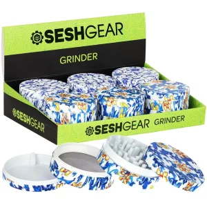 6CT DISPLAY - SeshGear Vintage Aluminum Grinder - 4pc / 2.5" / Assorted Designs