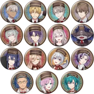 Bandai Nijianji Tin Badge Biscuits Candy Toy Collectible 12-Pack