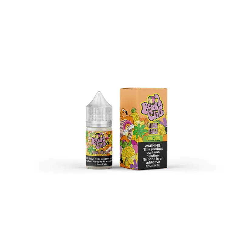 Beach Club Aloha Peach Nic Salt Vape Juice 30ml - 30MG