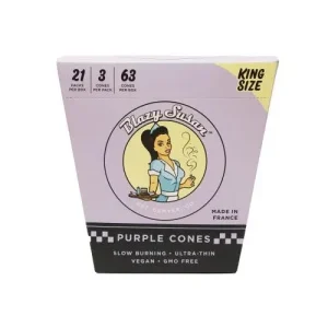 Blazy Susan King Size Purple Pre Rolled Cones - 21pk Box