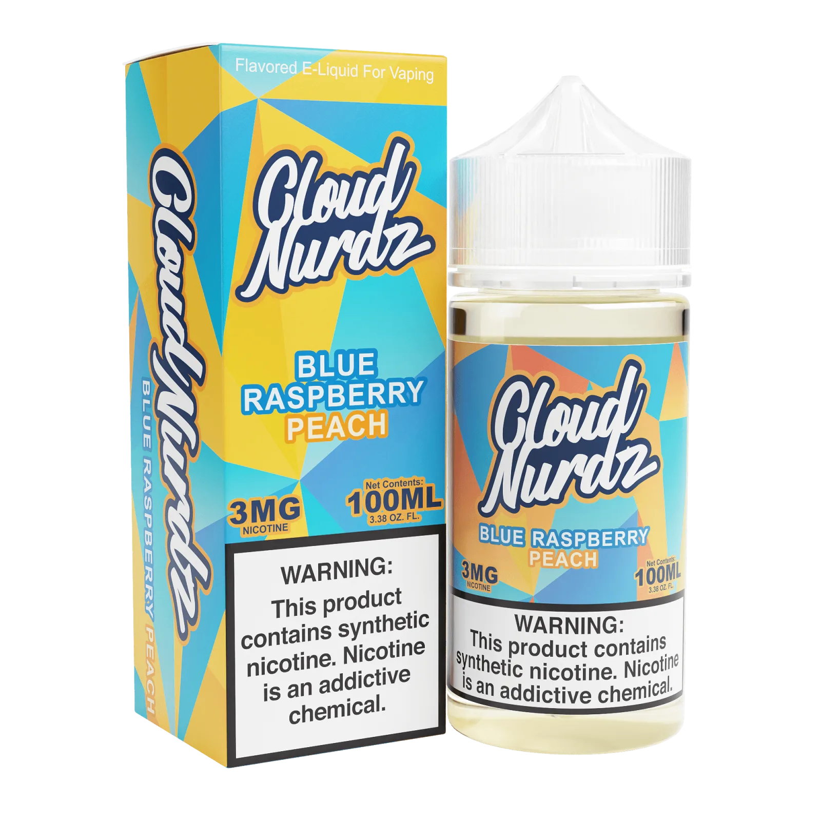 Blue Raspberry Peach – Cloud Nurdz Freebase – 100mL