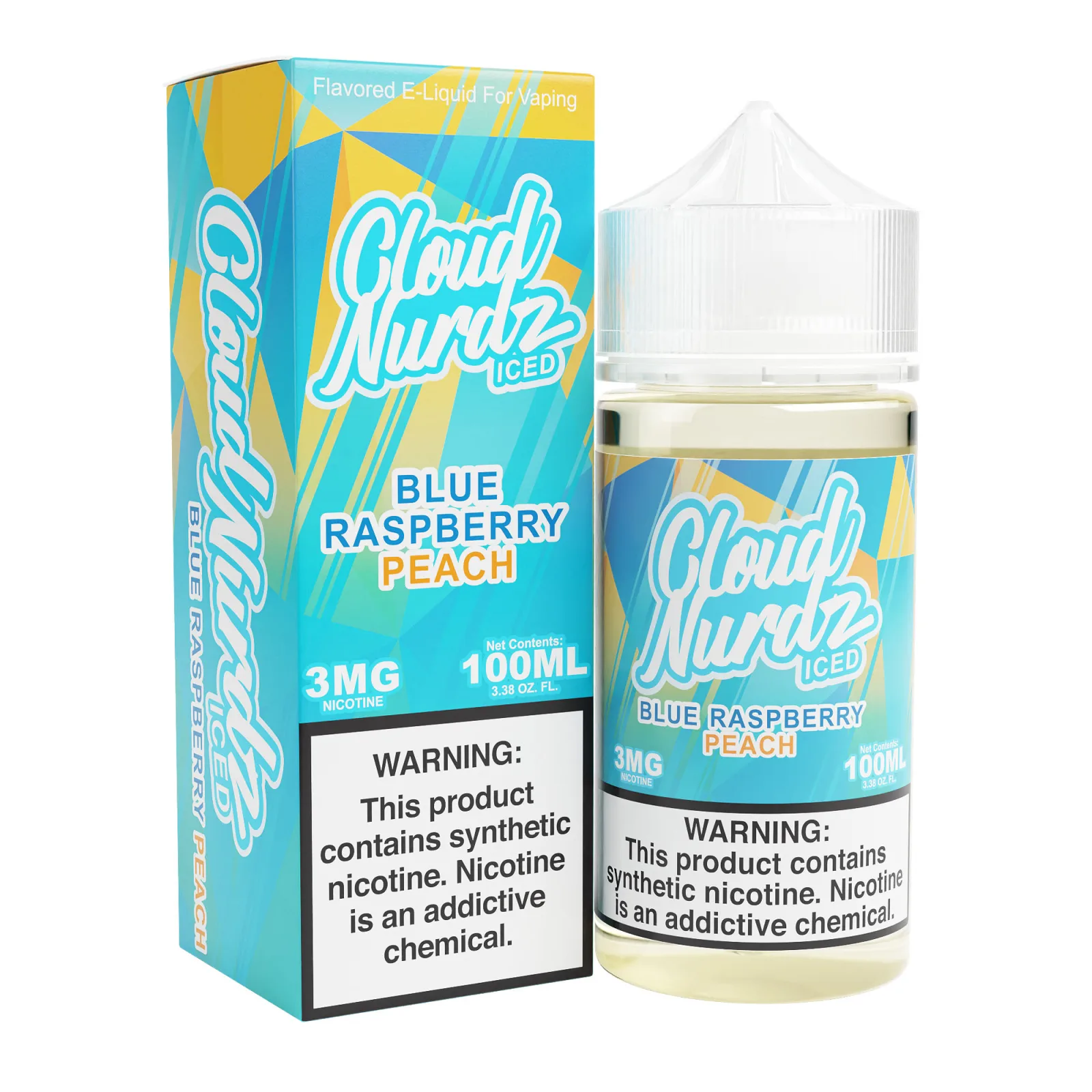 Blue Raspberry Peach Iced – Cloud Nurdz Freebase – 100mL