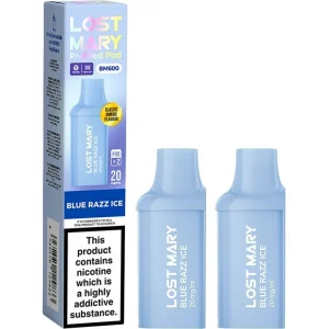 Blue razz ice Lost Mary BM600 pods 2 pack