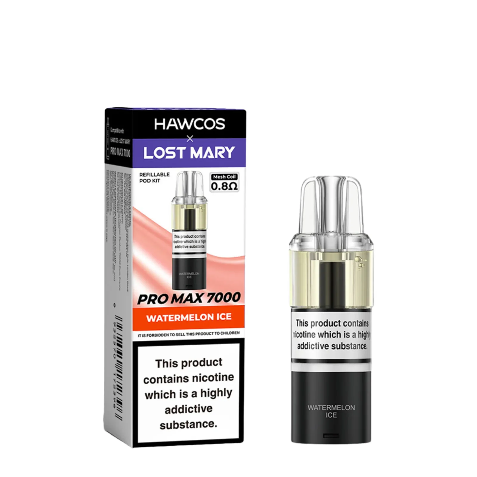 Box of 5 – 20mg Hawcos X Lost Mary Pro Max 7k Refill Pack - Image 2