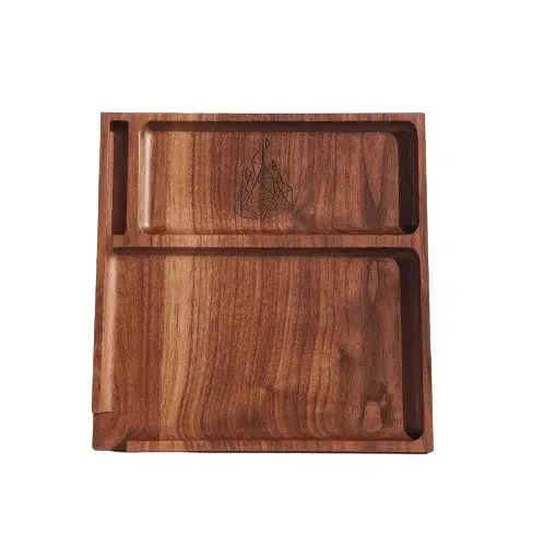 BRNT Designs Yaketa Wood Rolling Tray - Dark Walnut