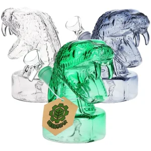 BUNDLE - SeshGear Striking Snake Glass Water Pipe - 4.75" / 14mm F / Assorted Colors 3ct