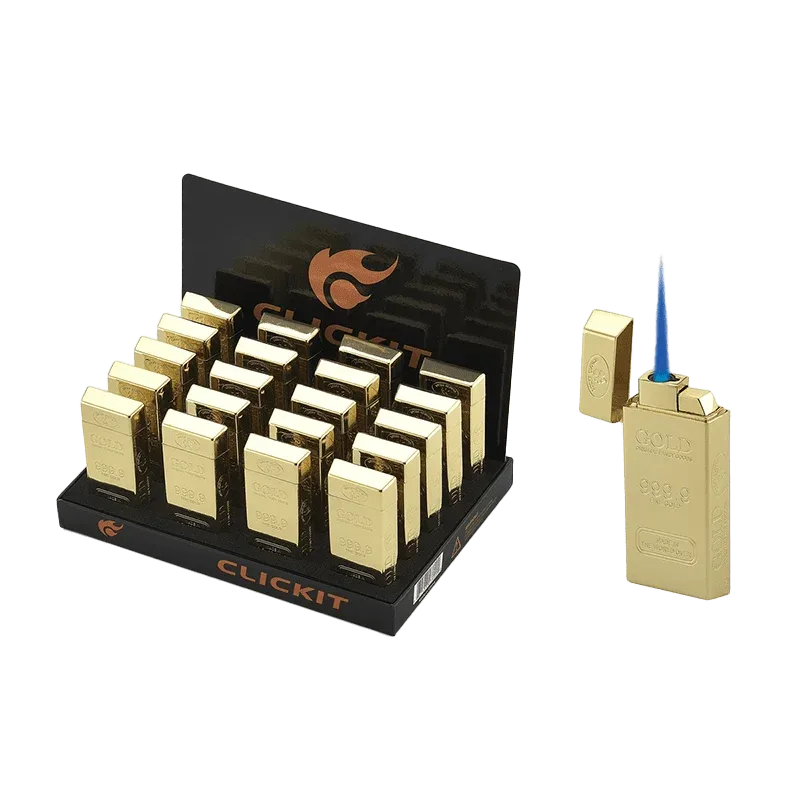 Click-It - Gold Single Flame Lighter