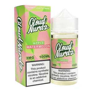 Cloud Nurdz Apple Watermelon 100ml Synthetic Nic Vape Juice - 3MG