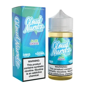 Cloud Nurdz ICED Aloe Grape Synthetic Vape Juice 100ml - 0mg