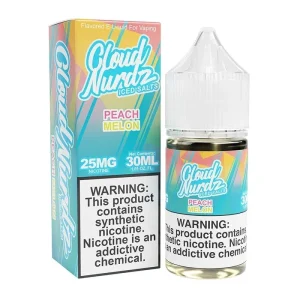 Cloud Nurdz ICED Peach Melon TFN Salt Vape Juice 30ml - 50MG