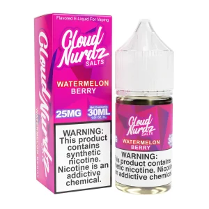 Cloud Nurdz Watermelon Berry 30ml Synthetic Nic Salt Vape Juice - 25mg