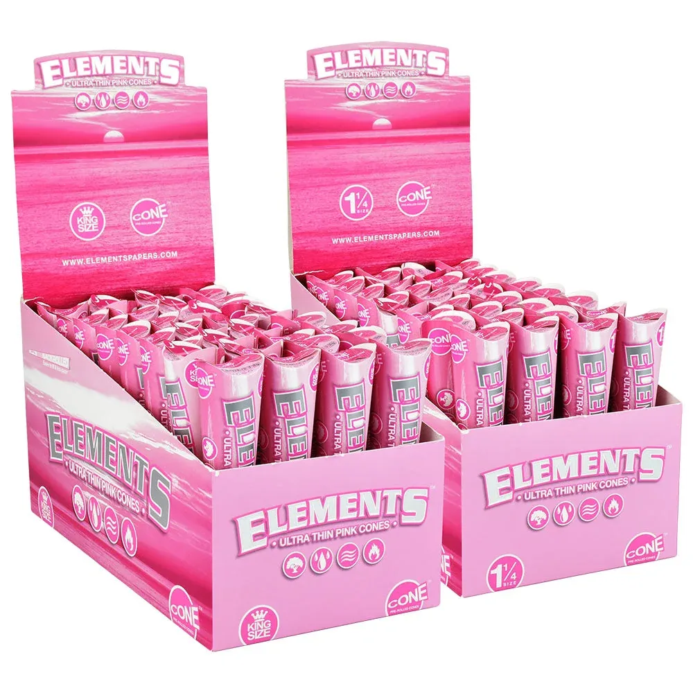 Elements Ultra Thin Pink Cones | 32pc Display