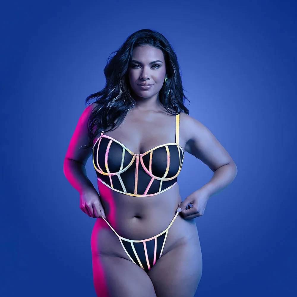 Fantasy Lingerie Glow Solar Flare Underwire Bra & Panty Queen Size - Image 2