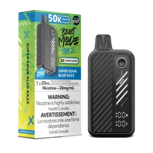 Flavour Beast Mode Max 2 Super Sour Blue Razz iced 50k