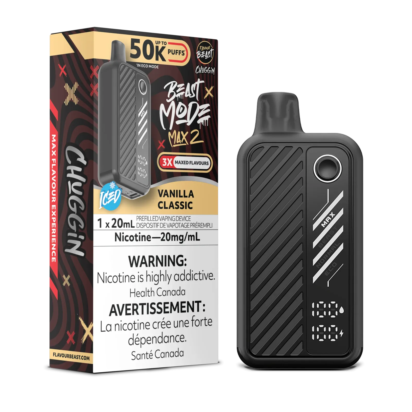 Flavour Beast Mode Max 2 Vanilla Classic iced 50k