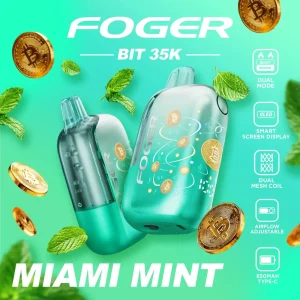 Foger Bit 35K Disposable Vape (5%, 35000 Puffs) - Miami Mint - $18