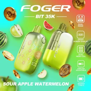 Foger Bit 35K Disposable Vape (5%, 35000 Puffs) - Sour Apple Watermelon