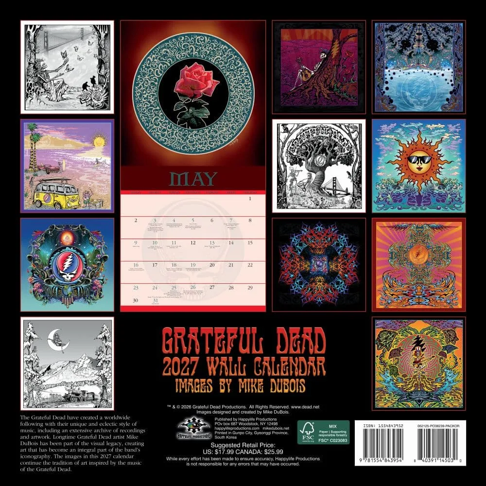 Grateful Dead 2027 Wall Calendar - 12" x 12" - Image 2
