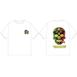 Head Hunters T- Shirt - "Rasta Sugar Skull" White