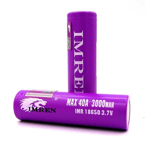 Imren 3000mAh (40A) 18650 Battery Single (Purple)