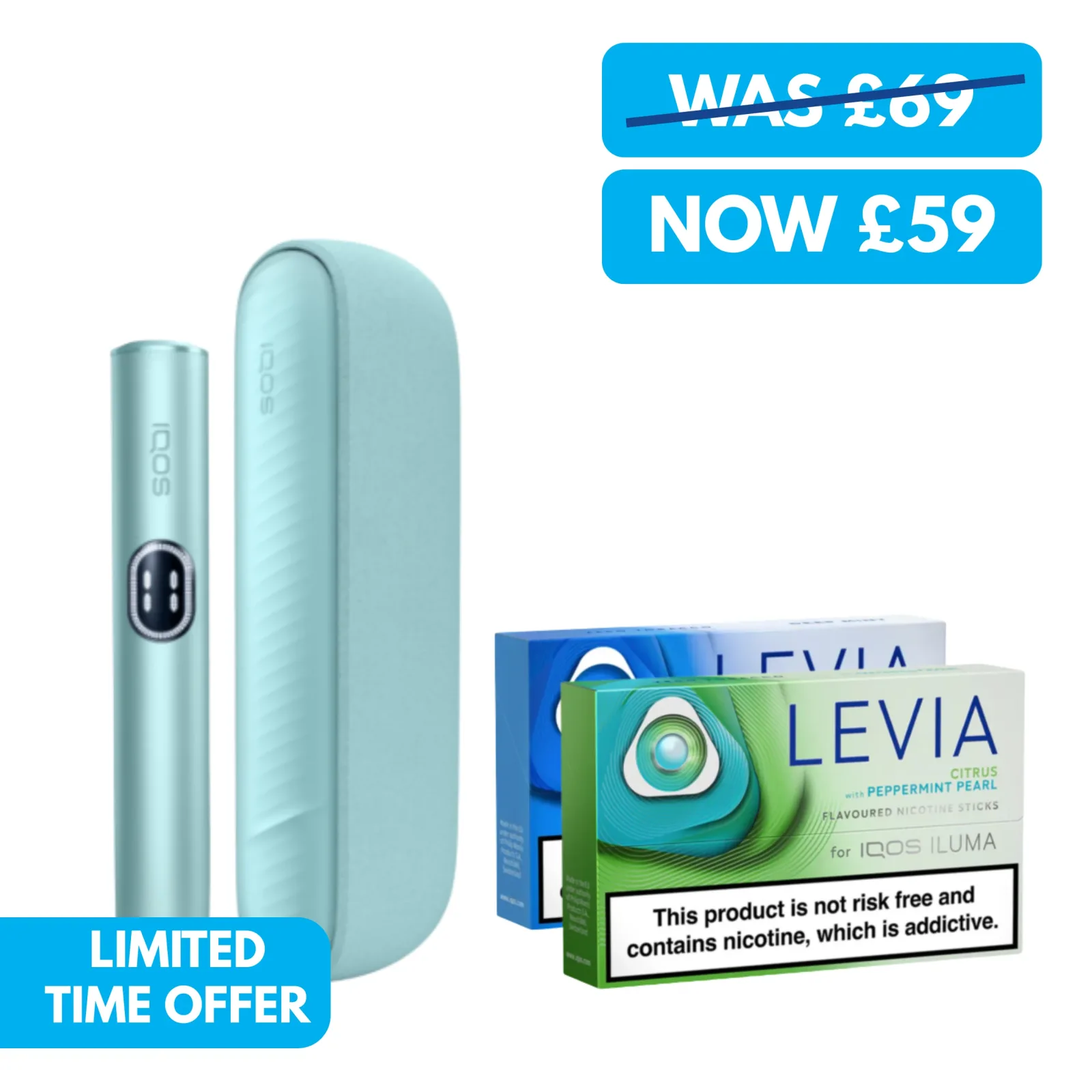 IQOS Iluma i Heated Tobacco Device Bundle (LEVIA Sticks)