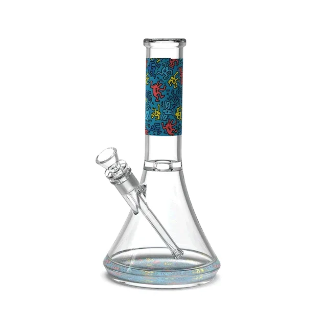 K. Haring Glass Beaker Water Pipe