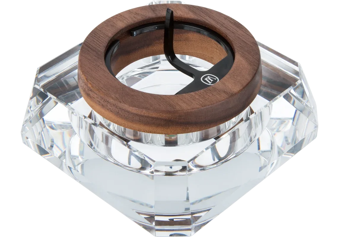 Marley Natural Black Walnut Crystal Ashtray