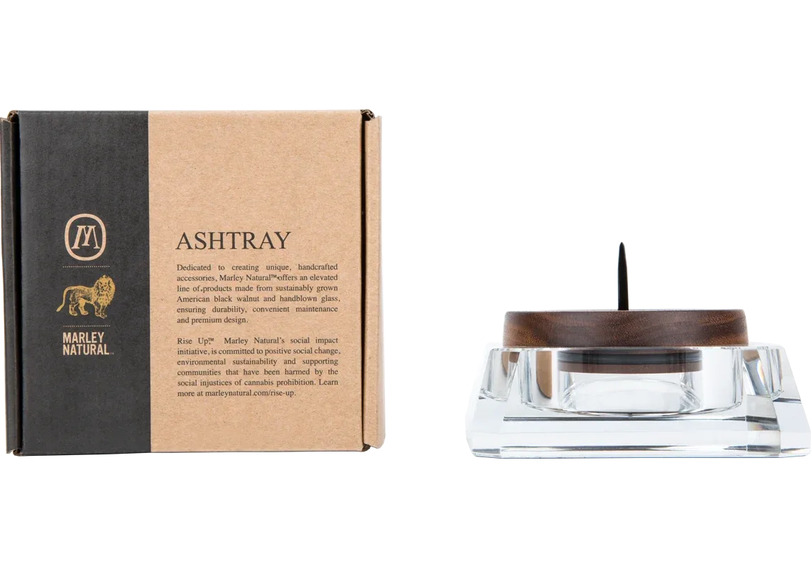 Marley Natural Black Walnut Crystal Ashtray - Image 2