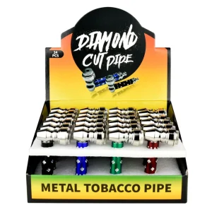 Metal Tobacco Pipes - 2.75" / Assorted Colors - 24PC DISPLAY