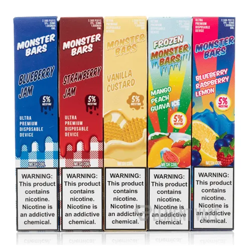 Monster Bars Disposable Vape Device by Jam Monster - 6PK - Image 2