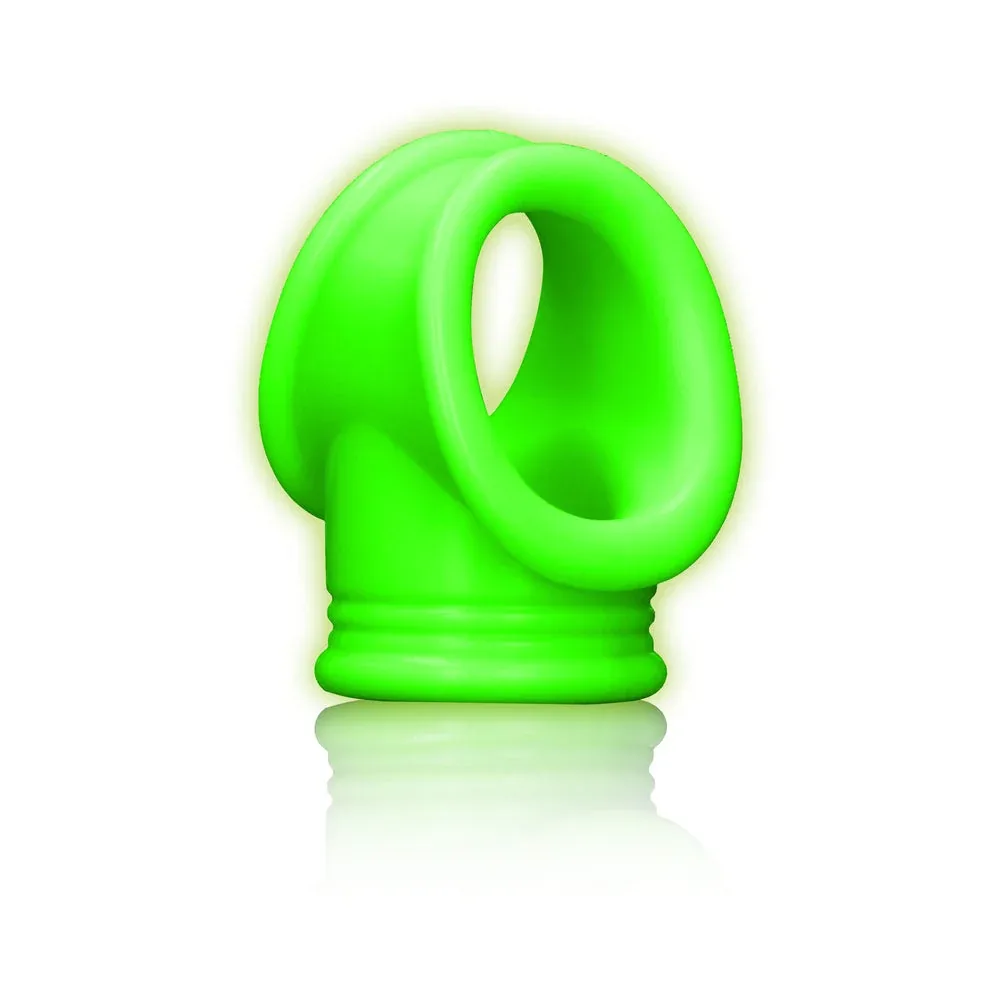 Ouch! Glow in the Dark Cockring & Ball Sling Neon Green - Image 2