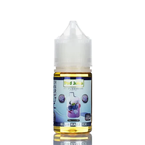 Pod Juice Salt PJ5000 – Blue Razz Ice – 30ml - Image 2