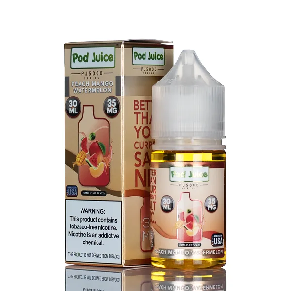 Pod Juice Salt PJ5000 – Peach Mango Watermelon – 30ml (DISCONTINUED)