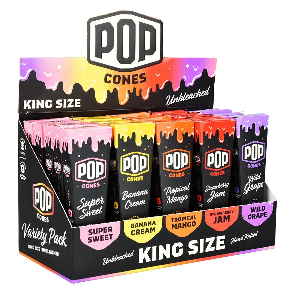 POP Cones Unbleached | Assorted Flavors | 25pc Display - Image 2