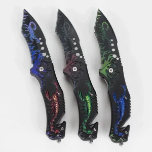 8.5" Foldable Pocket Knife - Scorpion Blaze
