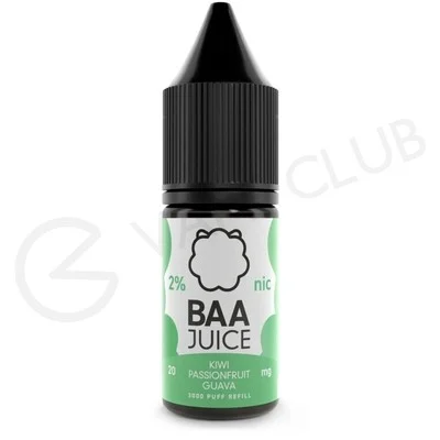 Kiwi, Passion Fruit & Guava Nic Salt E-Liquid by Baa Juice