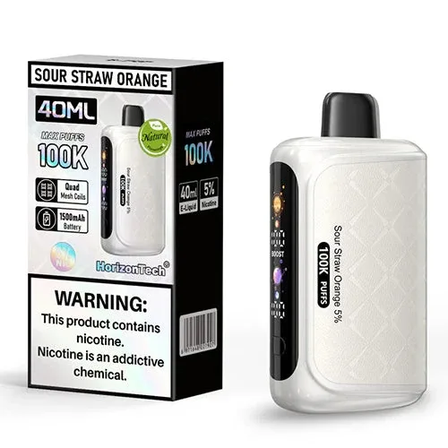 HorizonTech 100000 Puffs 100K Disposable Vape - Sour Straws Orange B-Pop