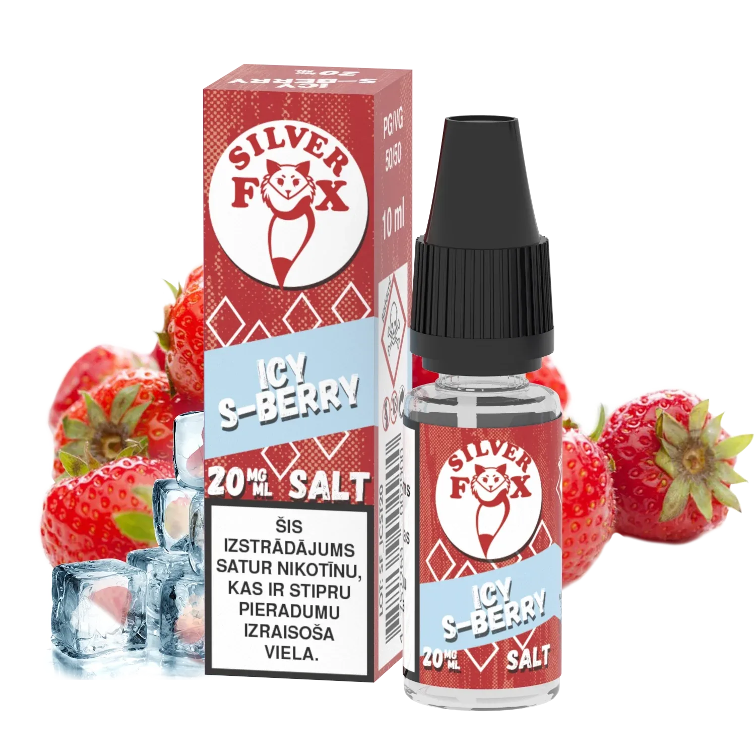 Silver Fox Salts Icy S‑Berry 20mg Nicotine Salt E‑Liquid – 10ml LV